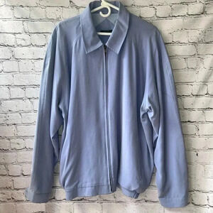 Tom‎ James Men’s Lightweight Zip Up Jacket Light Blue Plus Size XXL